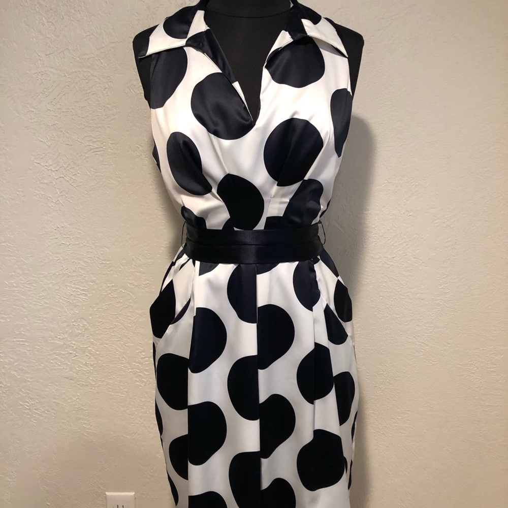 Navy Polka Dot Dress
